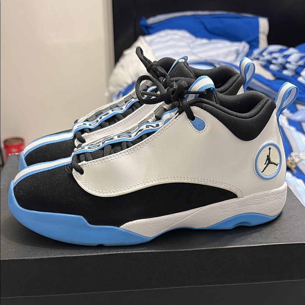 Jordan Black and Blue Sneakers with Jumpman Logo